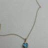 10K Yellow Gold Necklace Topaz & Diamond Heart