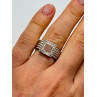 925 Sterling Silver Morganite & Goshenite Ring Size 7