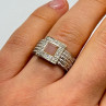 925 Sterling Silver Morganite & Goshenite Ring Size 7