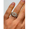 925 Sterling Silver Morganite & Goshenite Ring Size 7