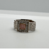 925 Sterling Silver Morganite & Goshenite Ring Size 7