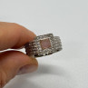 925 Sterling Silver Morganite & Goshenite Ring Size 7