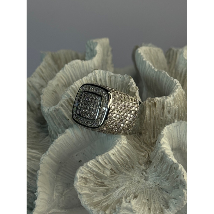 Men's 925 Sterling Silver CZ Ring Size 12