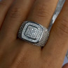 Men'S 925 Sterling Silver CZ Ring Size 12