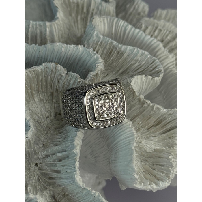 Men's 925 Sterling Silver CZ Ring Size 12