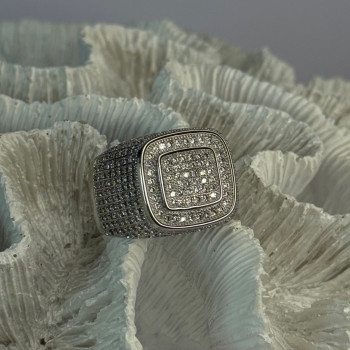 Men'S 925 Sterling Silver CZ Ring Size 12