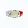 925 Sterling Silver Multicolor Nephrite Ring Size 11.75