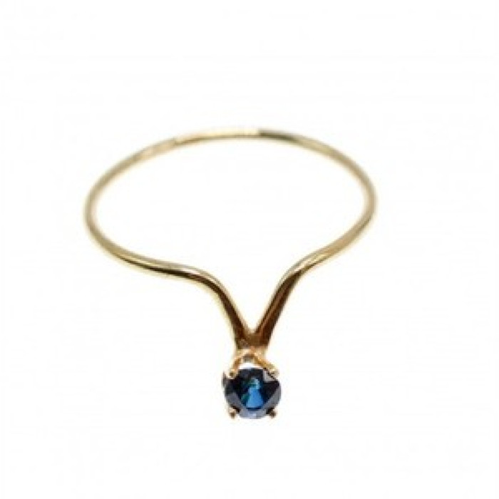 14K Yellow Gold Sapphire Ring Size 5.5