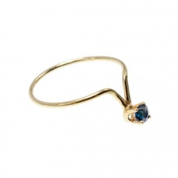 14K Yellow Gold Sapphire Ring Size 5.5