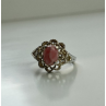925 Sterling Silver Pink Agate Ring Size 6