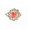 925 Sterling Silver Pink Agate Ring Size 6