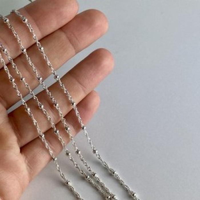 925 Sterling Silver Necklace Italy 29.9 in