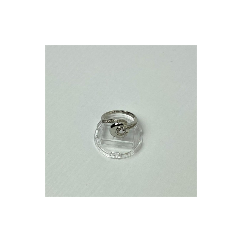 925 Sterling Silver CZ Ring Size 6.5 Italy