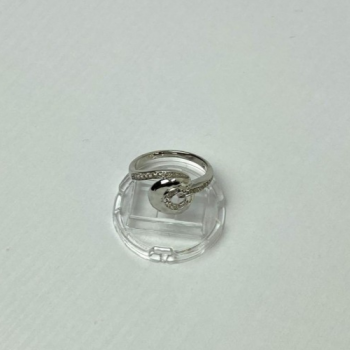 925 Sterling Silver CZ Ring Size 6.5 Italy