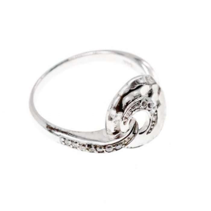 925 Sterling Silver CZ Ring Size 6.5 Italy