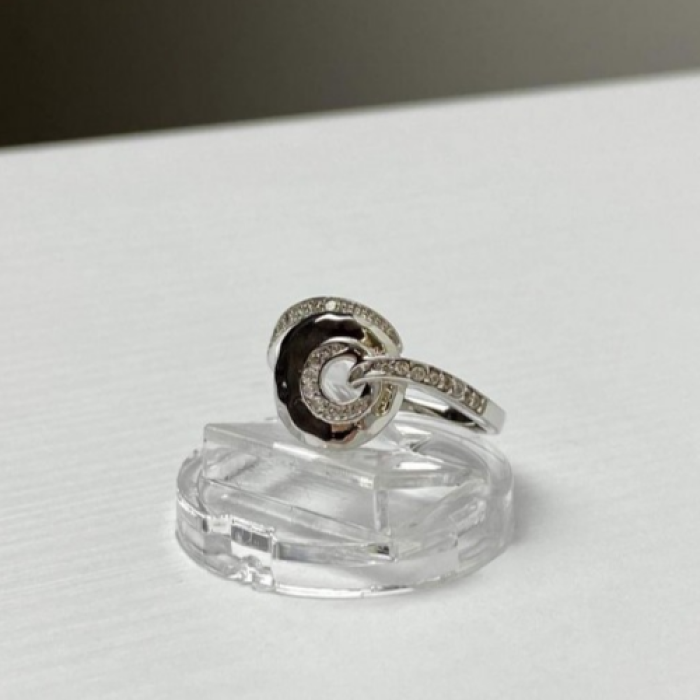 925 Sterling Silver CZ Ring Size 6.5 Italy