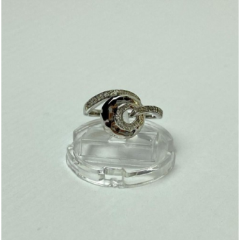 925 Sterling Silver CZ Ring Size 6.5 Italy