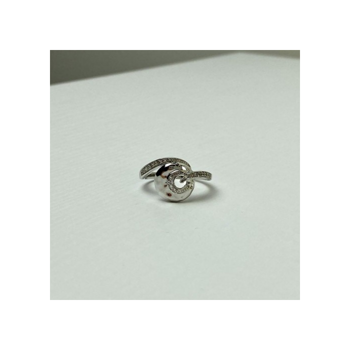 925 Sterling Silver CZ Ring Size 6.5 Italy