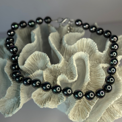 Aesthetic 925 Sterling Silver South Sea Shell Pearls Necklace Length 18 Inch