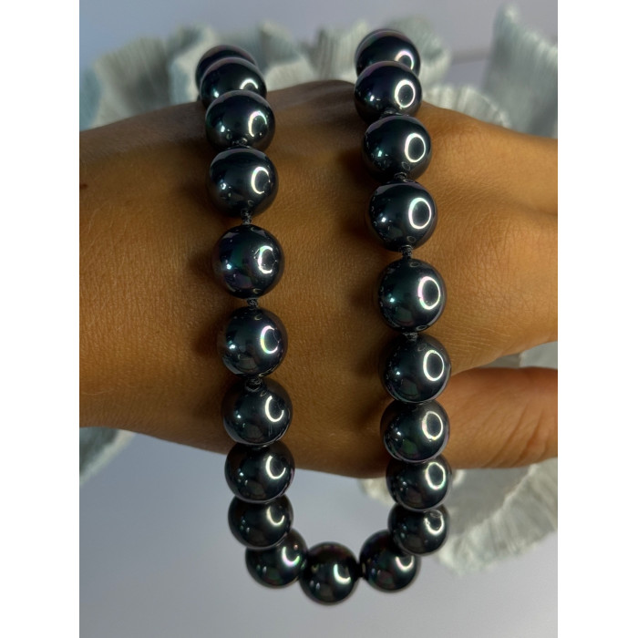 Aesthetic 925 Sterling Silver South Sea Shell Pearls Necklace Length 18 Inch