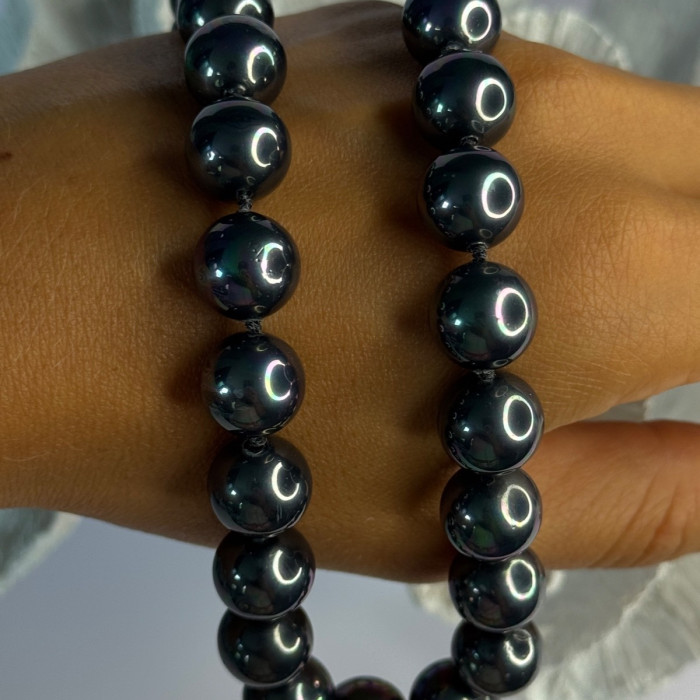 Aesthetic 925 Sterling Silver South Sea Shell Pearls Necklace Length 18 Inch