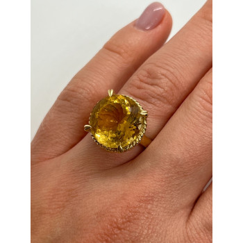 10K YELLOW GOLD RING CITRINE  SIZE 6