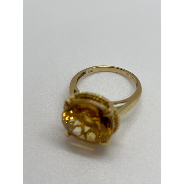 10K YELLOW GOLD RING CITRINE  SIZE 6