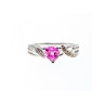 925 Sterling Silver Pink Spinel & CZ Ring Size 7