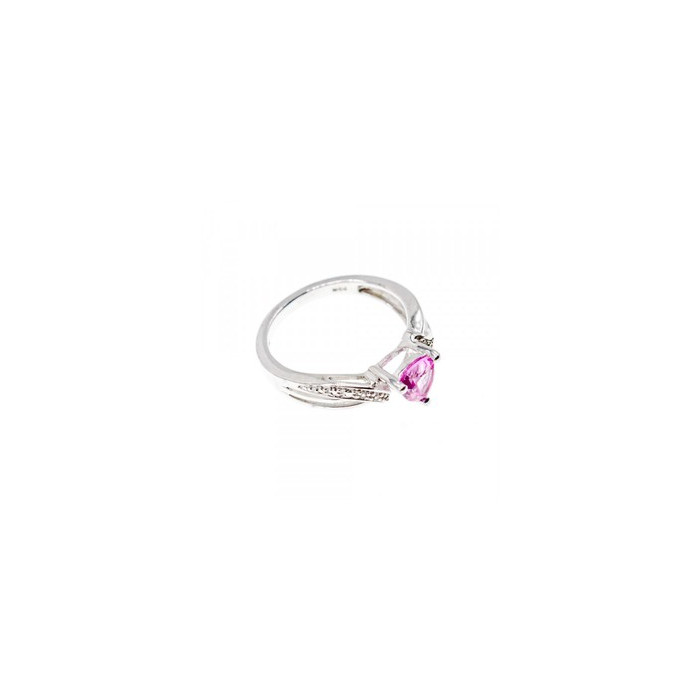 925 Sterling Silver Pink Spinel & CZ Ring Size 7