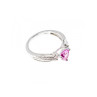 925 Sterling Silver Pink Spinel & CZ Ring Size 7