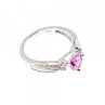 925 Sterling Silver Pink Spinel & CZ Ring Size 7
