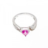 925 Sterling Silver Pink Spinel & CZ Ring Size 7
