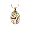 925 Sterling Silver Gold Plated Multi Gemstones Chain with Pendant