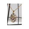 925 Sterling Silver Gold Plated Multi Gemstones Chain with Pendant