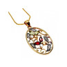 925 Sterling Silver Gold Plated Multi Gemstones Chain with Pendant