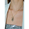 925 Sterling Silver Gold Plated Multi Gemstones Chain With Pendant