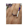 925 Sterling Silver Pink Topaz Ring Size 8