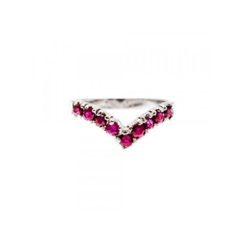 925 Sterling Silver Pink Topaz Ring Size 8