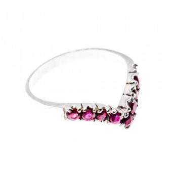 925 Sterling Silver Pink Topaz Ring Size 8