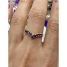 925 Sterling Silver Pink Topaz Ring Size 8