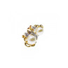 14K YELLOW GOLD PEARL & DIAMONDS EARRINGS