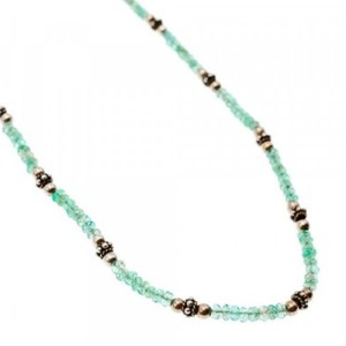 925 Sterling Silver Green Jade Necklace