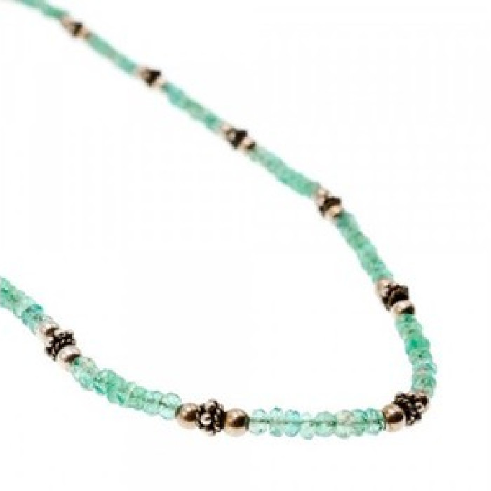 925 Sterling Silver Green Jade Necklace