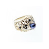 925 STERLING SILVER PEARL & SAPPHIRES RING SIZE 6.75