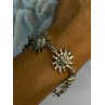 Vintage 925 Sterling Silver Sun Face Bracelet Length 8.5