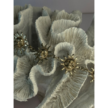 Vintage 925 Sterling Silver Sun Face Bracelet Length 8.5