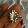 Vintage 925 Sterling Silver Sun Face Bracelet Length 8.5