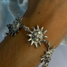 Vintage 925 Sterling Silver Sun Face Bracelet Length 8.5