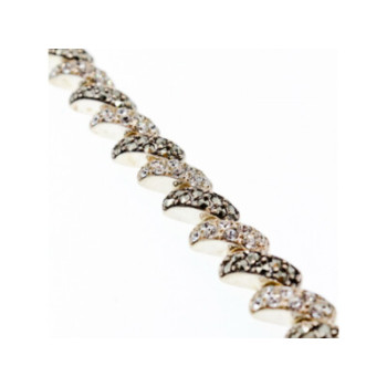 925 STERLING SILVER CZ & MARCASITES BRACELET