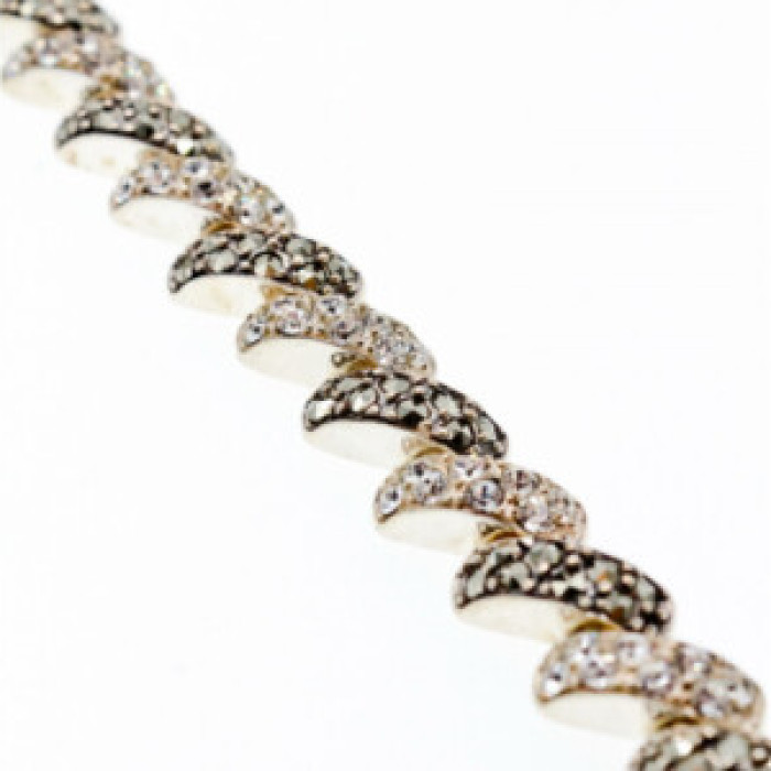 925 Sterling Silver CZ & Marcasites Bracelet